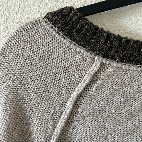 Democracy Women’s Knit Sweater Sz Medium Beige Cozy Grandpa Boho Fall Lagenlook - Picture 2 of 12